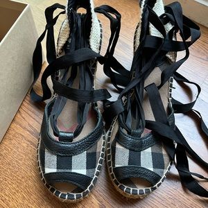 Burberry Check Espadrille Wedge